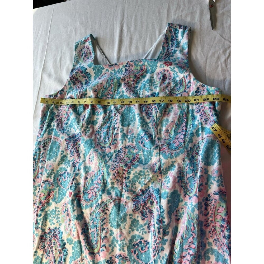 Talbots Plus Sleeveless Shift Dress 20W Pink Blue Beach Cruise Vacation Resort - Picture 6 of 7